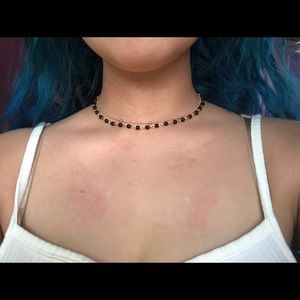 Brand new layered black beaded choker